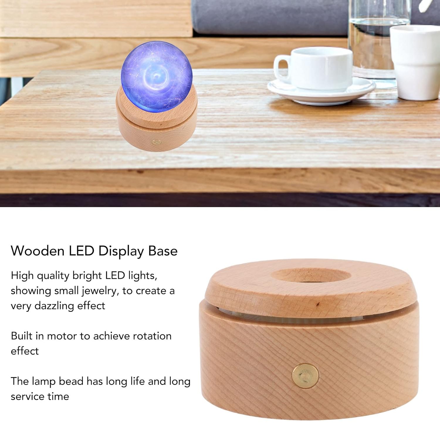 Crystal LED Rotating Lamp – Multi-Mode Light with USB Base