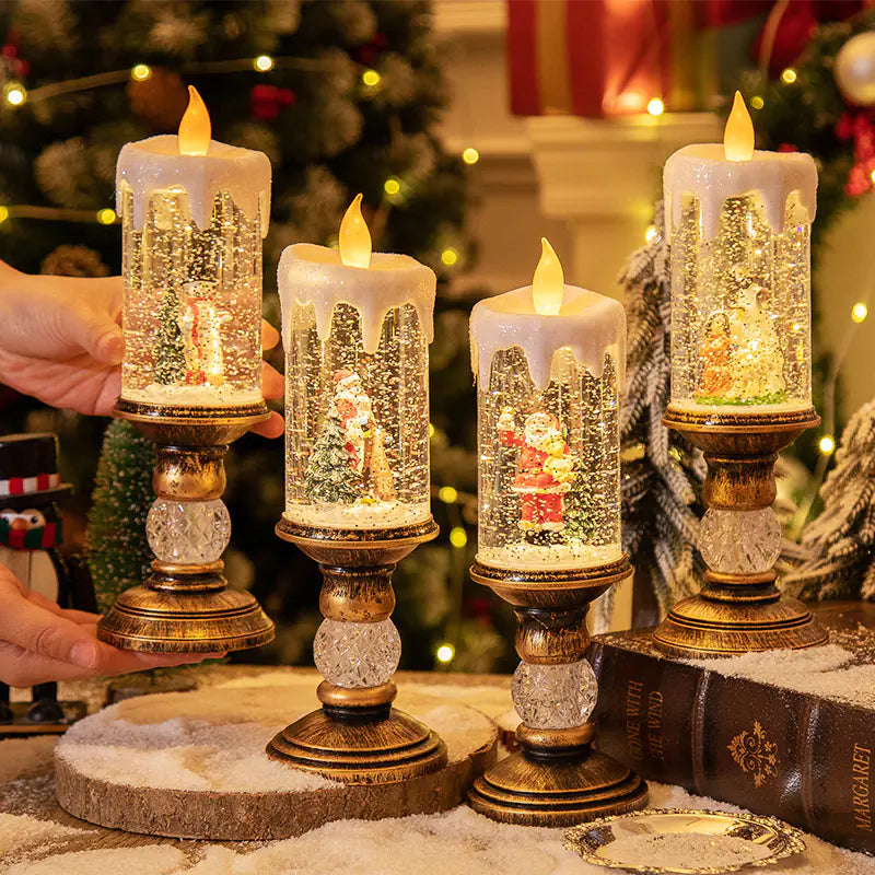 Christmas Candle Lights – Crystal Snowfall Decoration