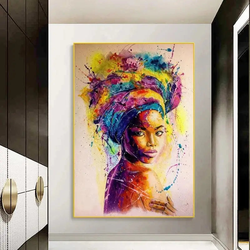 African Woman Graffiti Canvas – Wall Art Poster