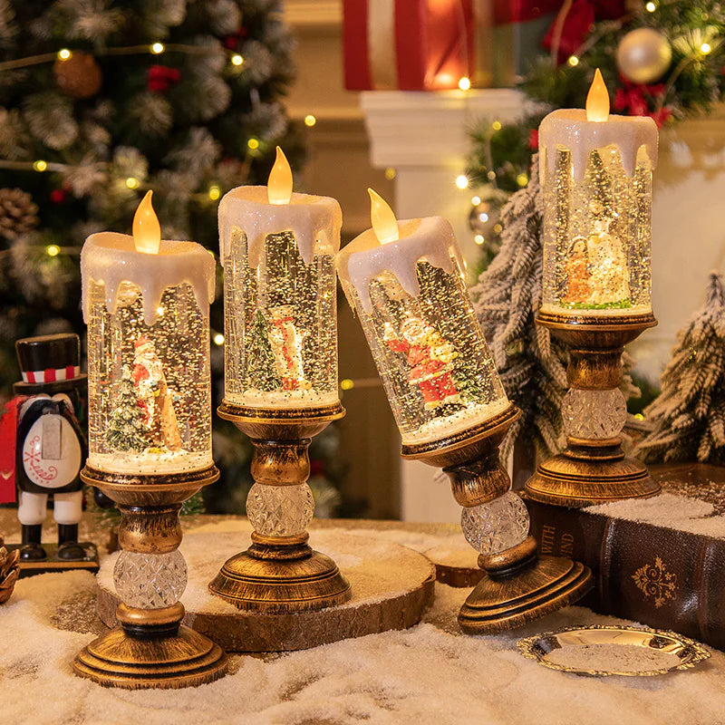 Christmas Candle Lights – Crystal Snowfall Decoration