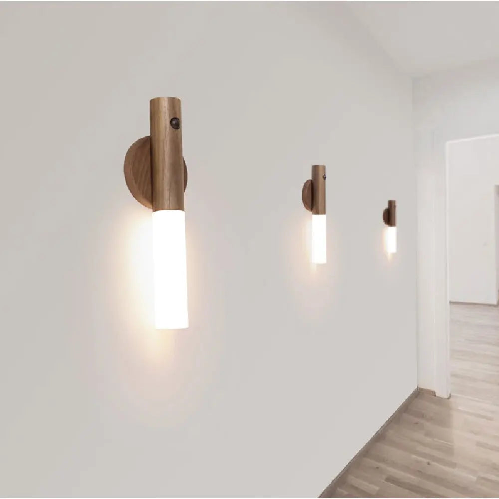 LED Wooden Sensor Night Light – Motion Sconce 3 Colors