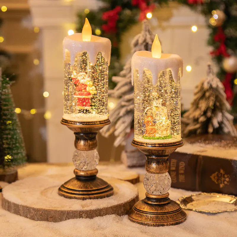 Christmas Candle Lights – Crystal Snowfall Decoration