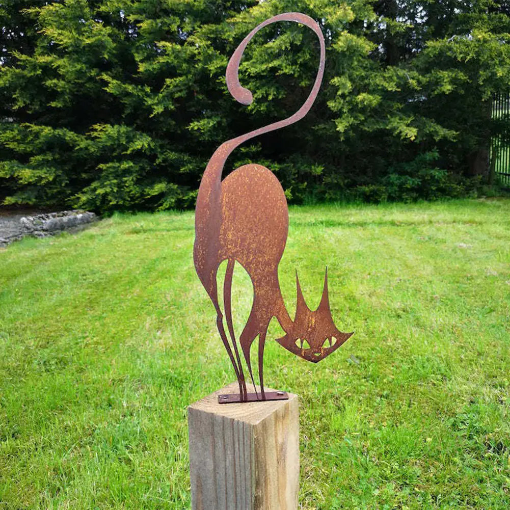Iron Cat Garden Decor
