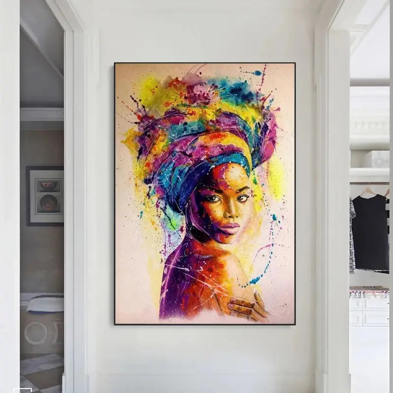 African Woman Graffiti Canvas – Wall Art Poster