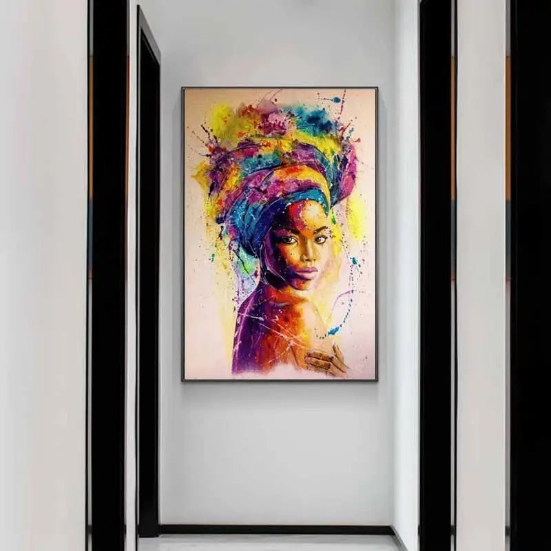 African Woman Graffiti Canvas – Wall Art Poster