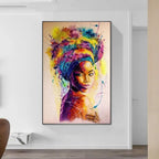 African Woman Graffiti Canvas – Wall Art Poster