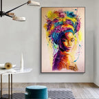 African Woman Graffiti Canvas – Wall Art Poster