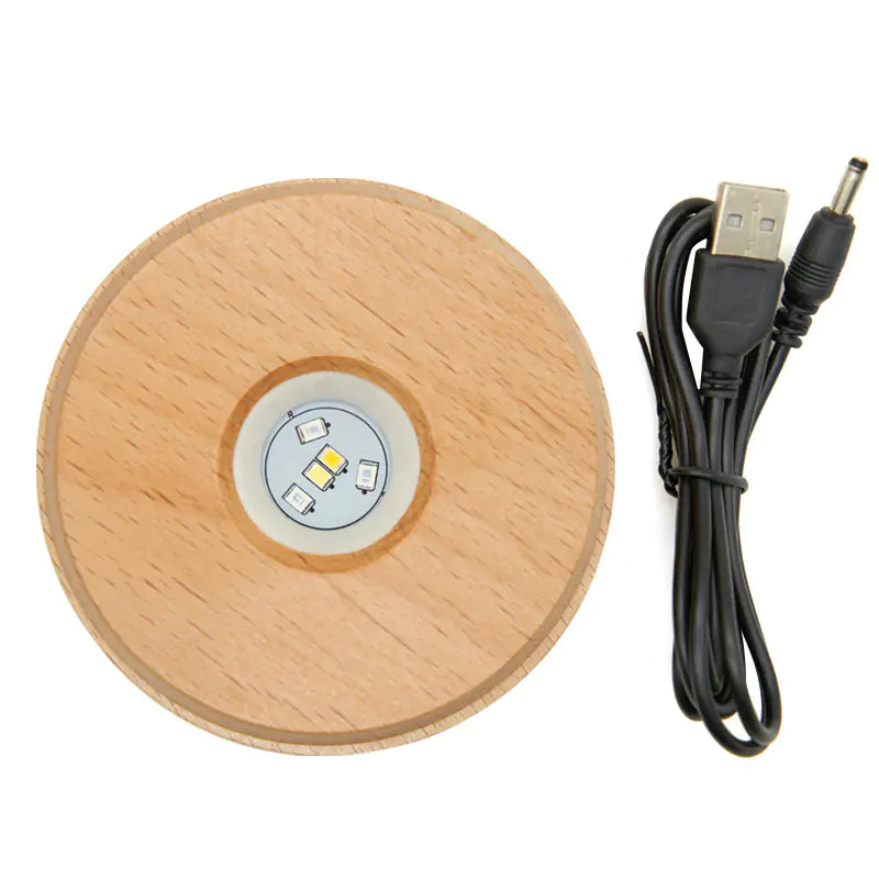 Crystal LED Rotating Lamp – Multi-Mode Light with USB Base