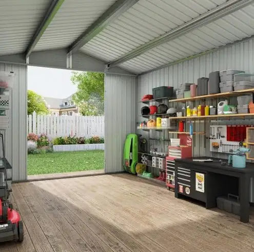 6FT x 8FT Outdoor Metal Storage Shed – Lockable & Waterproof