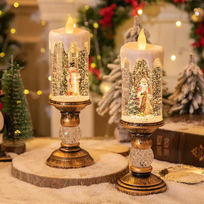 Christmas Candle Lights – Crystal Snowfall Decoration